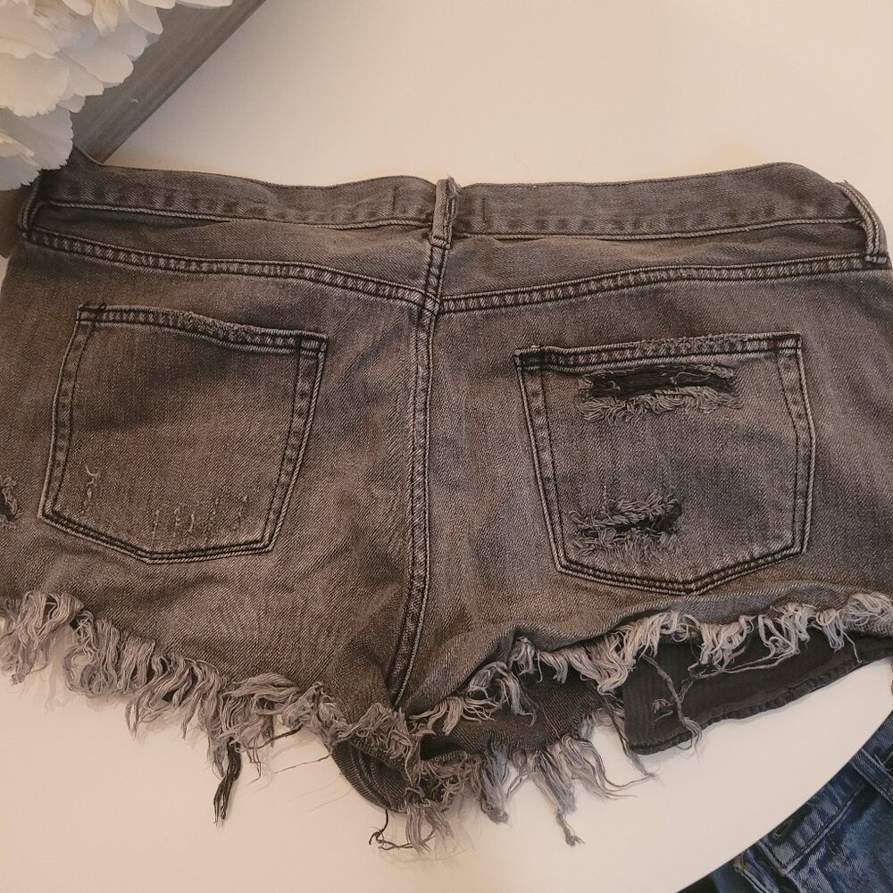 Black Distressed Shorts